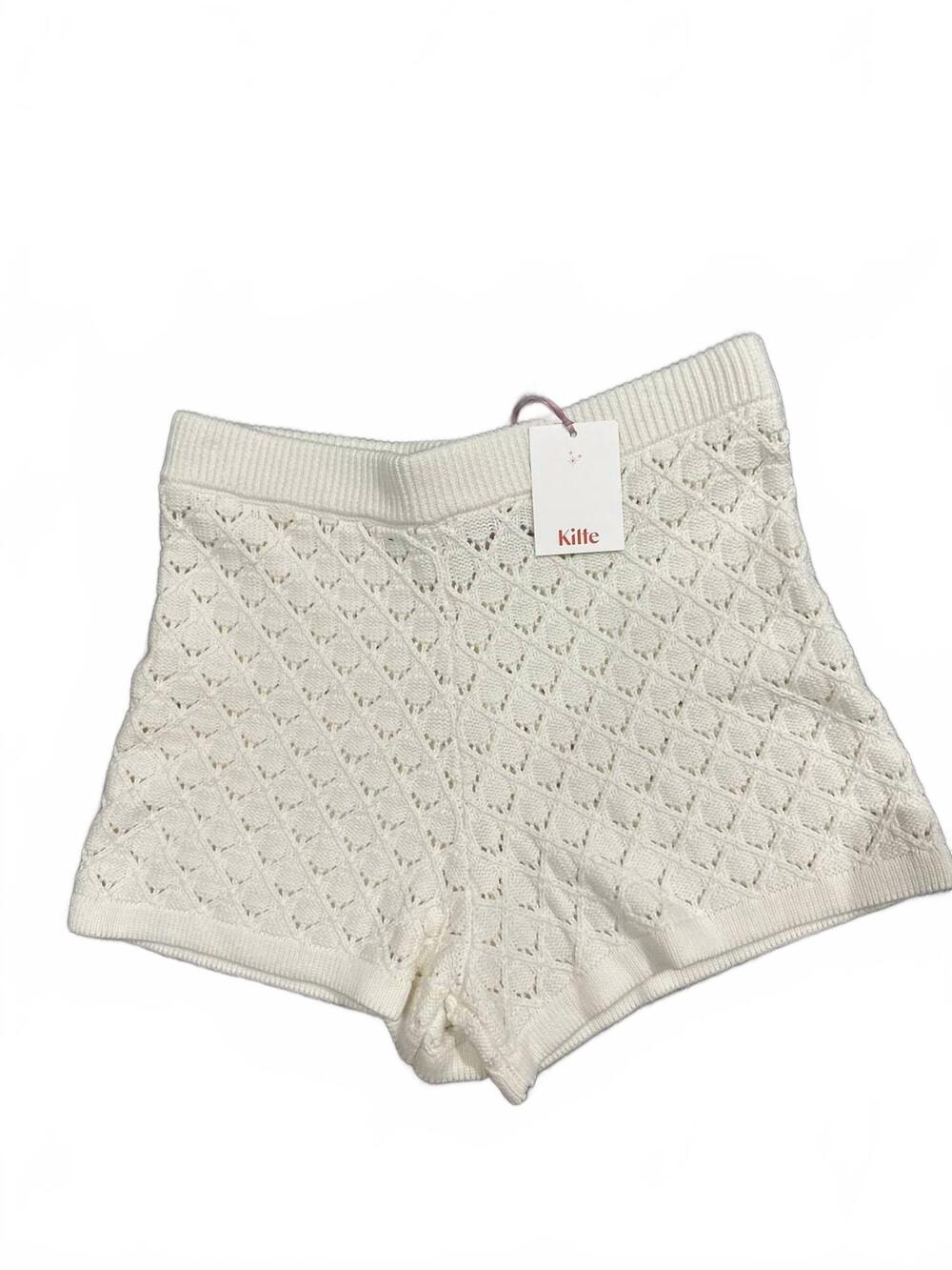NEW KILTE pre-loved women's nouvelle crochet shorts in starch
